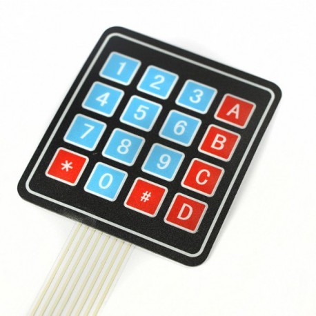 Klawiatura membranowa 16 klawiszy (4x4) - samoprzylepna - Arduino