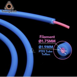 Rurka PTFE 1,9mm/4mm 100cm - niebieska - TriangleLab - do drukarek 3D