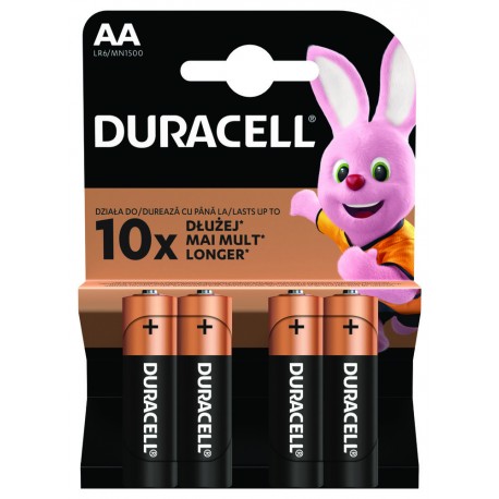 Baterie alkaliczne - 4x AA / LR6 - Duracell Basic - 4 sztuki - blister