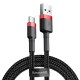 Kabel USB do USB-C Baseus Cafule 3A 1m (czerwono-czarny)