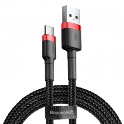 Kabel USB do USB-C Baseus Cafule 3A 1m (czerwono-czarny)