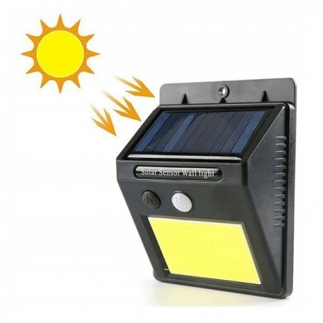 Lampka solarna 48 LED COB - lampa z czujnikiem zmierzchu i ruchu