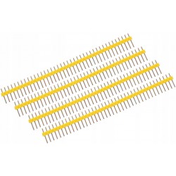 Listwa goldpin 1x40pin - żółte - 10szt - 2,54mm - 40 pinów - do układów elektronicznych