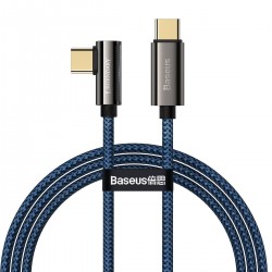 Kabel USB-C do USB-C kątowy Baseus Legend Series, PD, 100W, 1m (niebieski)