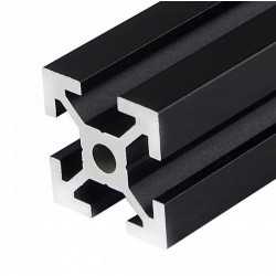 Profil aluminiowy T6 2020 T6 1m- czarny - anodowany - do drukarek 3D, stelaży, maszyn przemysłowych