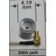 SMA jack na SMA plug - adapter kątowy z przewodem 100mm
