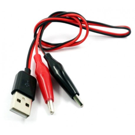 Kabel USB typu A z krokodylkami - 80cm