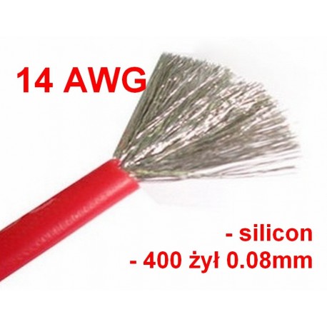 Przewód silikonowy 14AWG - czerwony