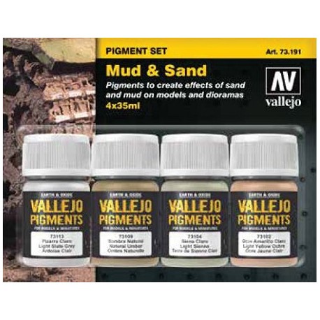 Vallejo 73191 Pigment Set Mud & Sand set