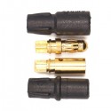 Wtyki GOLD 3,5mm - AMASS z osłonką - para - konektory Gold - czarny
