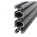 Profil aluminiowy V-SLOT 2060 25cm - czarny - do drukarek 3D, stelaży, maszyn przemysłowych
