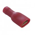 Konektor izolowany płaski żeński - 6.3mm - czerwony - na kabel 1-2.5mm2 - 10szt