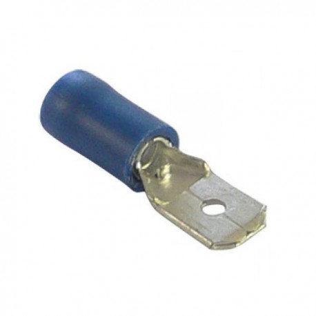 Konektor izolowany płaski męski - 6.3mm - niebieski - na kabel 1-2.5mm2 - 10szt