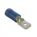 Konektor izolowany płaski męski - 6.3mm - niebieski - na kabel 1-2.5mm2 - 10szt