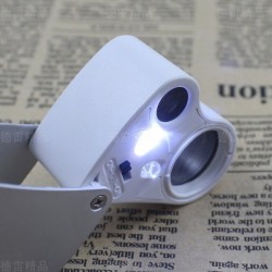 Lupa jubilerska 30x 60x z diodą LED - Szkło powiększające kieszonkowe